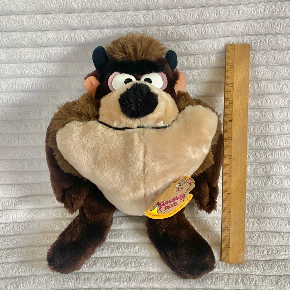 Vintage 1971 Taz Tasmanian Devil Looney Tunes Plush Stuffed Animal 11" With Tag